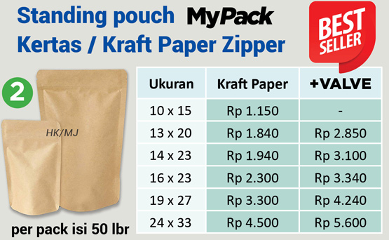 standing pouch mypack kraft paper 